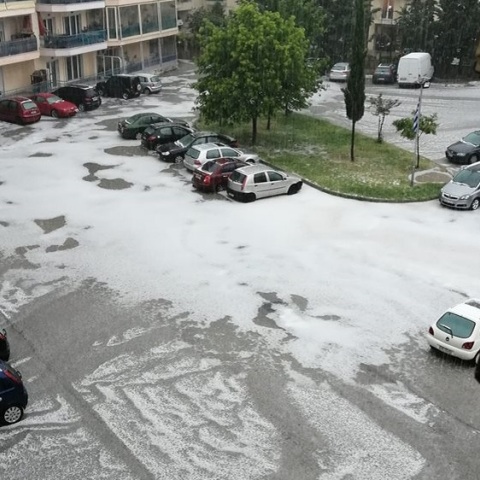 Καταιγίδα και χαλάζι στην Ξάνθη