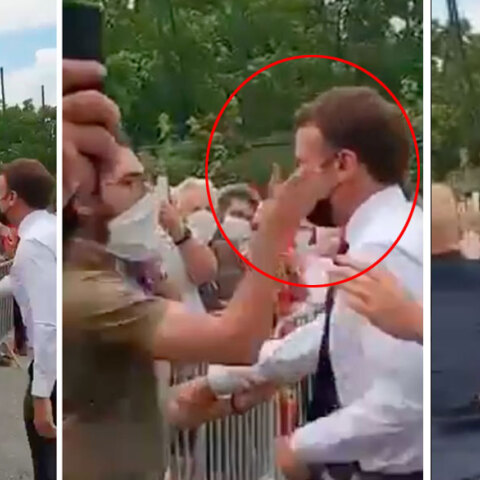 Άνδρας χαστουκίζει στο πρόσωπο τον Εμανουέλ Μακρόν