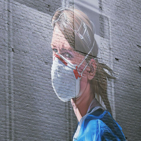 Mural για την πανδημία κορωνοϊού στο Μάντσεστερ