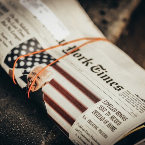 Η εφημερίδα των New York Times με εξώφυλλο τον Πρόεδρο της Αμερικής Τζο Μπάιντεν/Unsplash/ Jon Tyson
