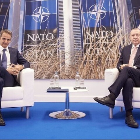 O Έλληνας Πρωθυπουργός Κυριάκος Μητσοτάκης με τον Τούρκο Πρόεδρο Ρετζέπ Ταγίπ Ερντογάν©ΑΠΕ-ΜΠΕ