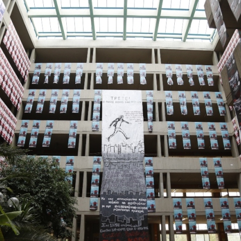 Στιγμιότυπο από τις φοιτητικές εκλογές, Πανεπιστημιούπολη, Αθήνα