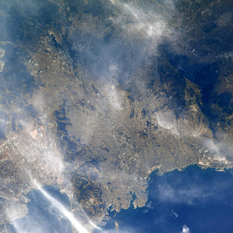 Μια φωτογραφία της Αθήνας από το Διεθνή Διαστημικό Σταθμό