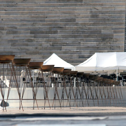 Φωτογραφία από τις προετοιμασίες για την επείδηξη μόδας του Dior στο Καλλιμάρμαρο©ΑΠΕ-Παντελής Σαίτας