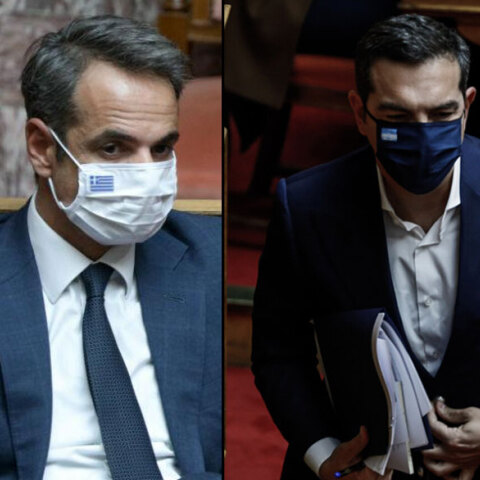 Κυριάκος Μητσοτάκης και Αλέξης Τσίπρας στη Βουλή