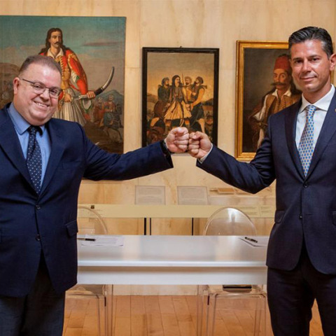 Γιώργος Τσαπρούνης, Διευθυντής Επικοινωνίας της WIND Ελλάς - Χάρης Σιαμπάνης, Διευθύνων Σύμβουλος του Μουσείου Μπενάκη 