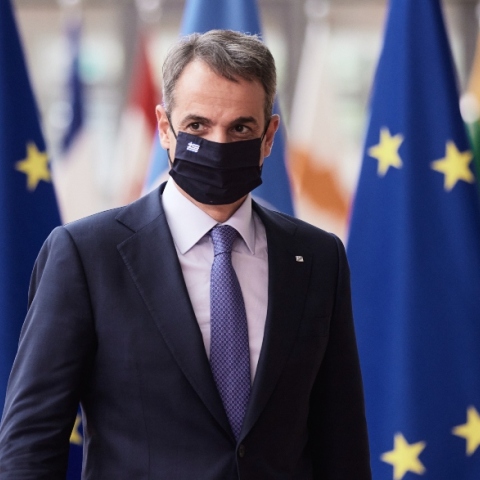 Ο Πρωθυπουργός Κυριάκος Μητσοτάκης στην Σύνοδο Κορυφής της Ευρωπαϊκής Ένωσης στις Βρυξέλλες, Πέμπτη 24 Ιουνίου 2021. (EUROKINISSI/