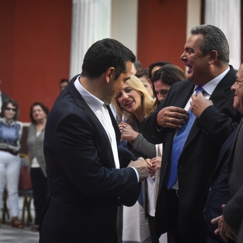 Αλέξης Τσίπρας και Πάνος Καμμένος στο Ζάππειο Μέγαρο