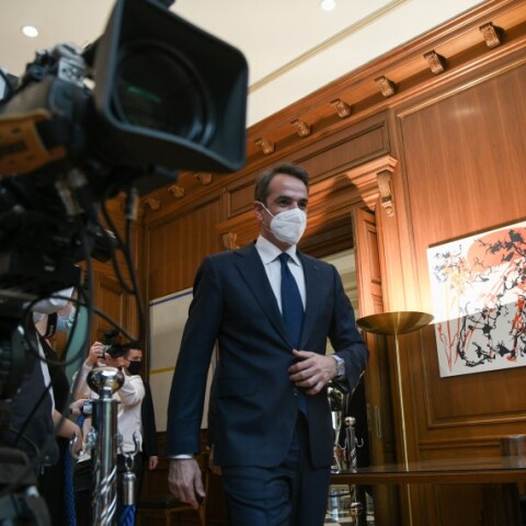 O Kυριάκος Μητσοτάκης στο Μέγαρο Μαξίμου © Eurokinissi/ΚΑΡΑΓΙΑΝΝΗΣ ΜΙΧΑΛΗΣ