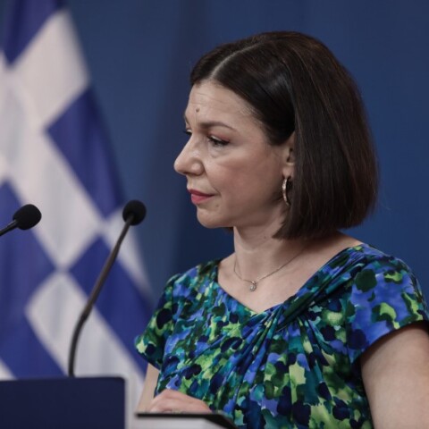 η κυβερνητική εκπρόσωπος Αριστοτελία Πελώνη © Eurokinissi / ΓΙΑΝΝΗΣ ΠΑΝΑΓΟΠΟΥΛΟΣ
