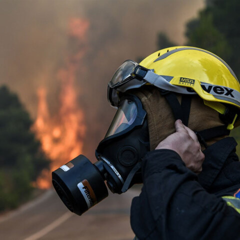 Πυροσβέστης σε δασική πυρκαγιά (ΦΩΤΟ ΑΡΧΕΙΟΥ) - Ξέσπασε φωτιά στο Σέιχ Σου στη Θεσσαλονίκη