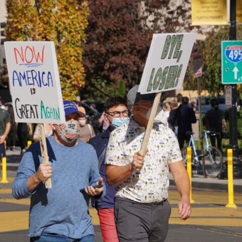 Διαδηλωτές κατά τις τελευταίες εκλογές των ΗΠΑ
