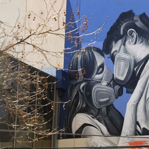 Πανδημία Covid-19: Ένα mural για τον κορωνοϊό στη Μελβούρνη της Αυστραλίας
