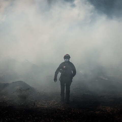 Πυροσβέστης σε δασική πυρκαγιά (ΦΩΤΟ ΑΡΧΕΙΟΥ) - Ξέσπασε φωτιά στη Σαλαμίνα κοντά στο λιμάνι του νησιού