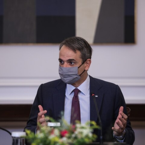 O Kυριάκος Μητσοτάκης στο Μέγαρο Μαξίμου © Eurokinissi 