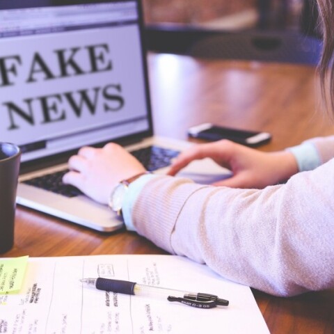 Ανοιχτό laptop Που γράφει «Fake News»  © Pixabay