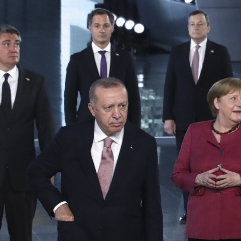 Η καγκελάριος της Γερμανίας, Άνγκελα Μέρκελ, και ο Τούρκος πρόεδρος, Ρετζέπ Ταγίπ Ερντογάν