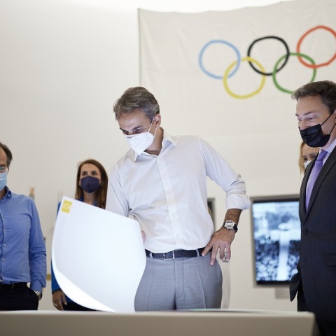 Ο πρωθυπουργός, Κυριάκος Μητσοτάκης, στο Ολυμπιακό Μουσείο