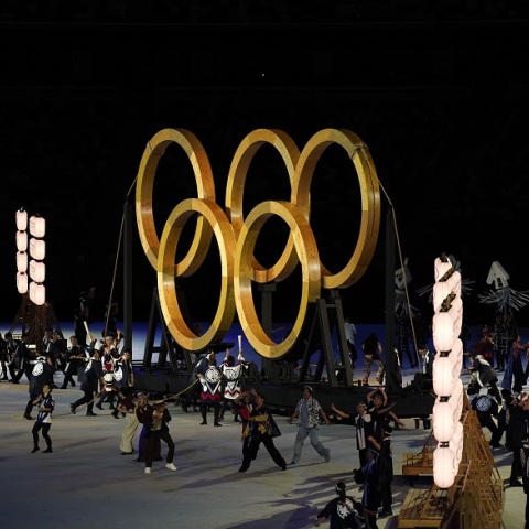 Στιγμιότυπο από την τελετή έναρξης των Ολυμπιακών Αγώνων 2020 στο Τόκιο 