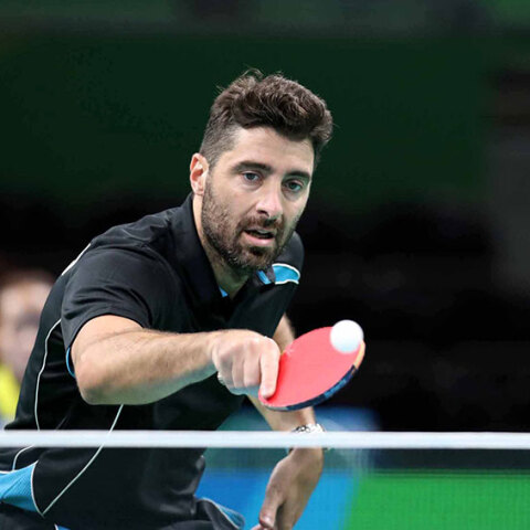Ο Παναγιώτης Γκιώνης σε αγώνα πινγκ πονγκ για τους Ολυμπιακούς Αγώνες (ΦΩΤΟ ΑΡΧΕΙΟΥ) - Η κρατική τηλεόραση δεν έδειξε τον αγώνα του στο Τόκιο 2020