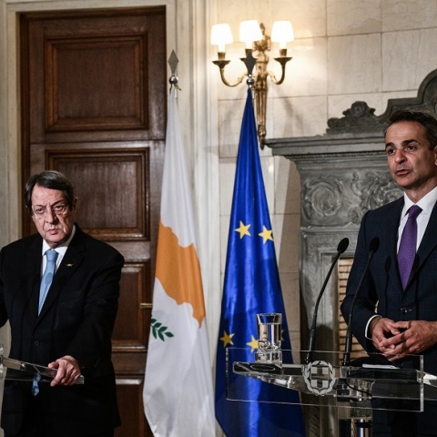 Ο Κυριάκος Μητσοτάκης και ο Νίκος Αναστασιάδης σε κοινές τους δηλώσεις