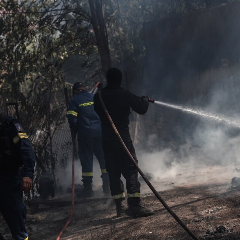 Φωτιά στη Σταμάτα Αττικής - Πυροσβέστες επιχειρούν