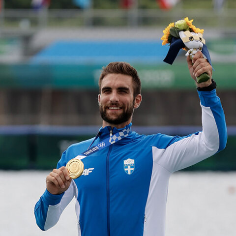 Ο Στέφανος Ντούσκος κατέκτησε το χρυσό μετάλλιο στο απλό σκιφ ανδρών στους Ολυμπιακούς Αγώνες του Τόκιο 2020