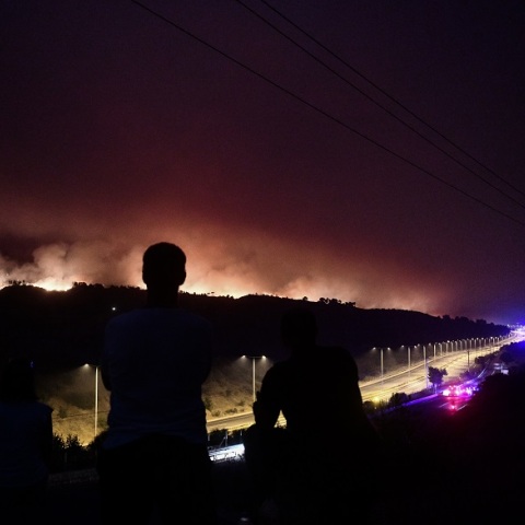 Φωτογραφία από το πύρινο μέτωπο στις Αφίδνες