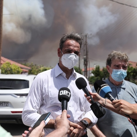 Ο πρωθυπουργός, Κυριάκος Μητσοτάκης, από την επίσκεψή του στην Ηλεία