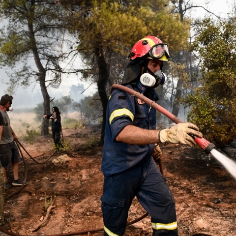Πυροσβέστες δίνουν μάχη με τις φλόγες στα πύρινα μέτωπα