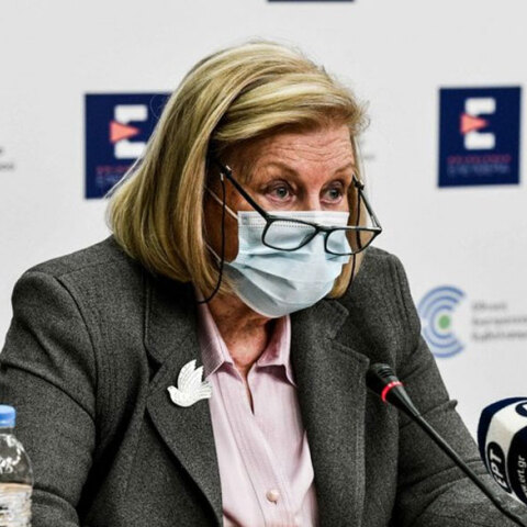 Η Μαρία Θεοδωρίδου στην τακτική ενημέρωση για τον εμβολιασμό κατά του κορωνοϊού στην Ελλάδα (ΦΩΤΟ ΑΡΧΕΙΟΥ)