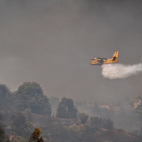 Εναέρια πυροσβεστικά μέσα επιχειρούν στην Ηλεία