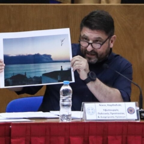  υφυπουργός Πολιτικής Προστασίας και Διαχείρισης Κρίσεων, Νίκος Χαρδαλιάς, κατά τη διάρκεια συνέντευξης Τύπου © EUROKINISSI