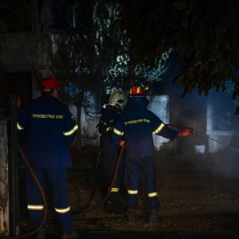 Πυροσβέστες επιχειρούν για την κατάσβεση της φωτιάς στη Γορτυνία