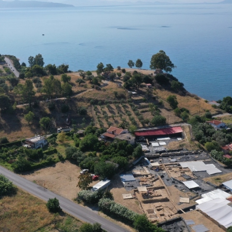 Αμάρυνθος, αεροφωτογραφία της ανασκαφής