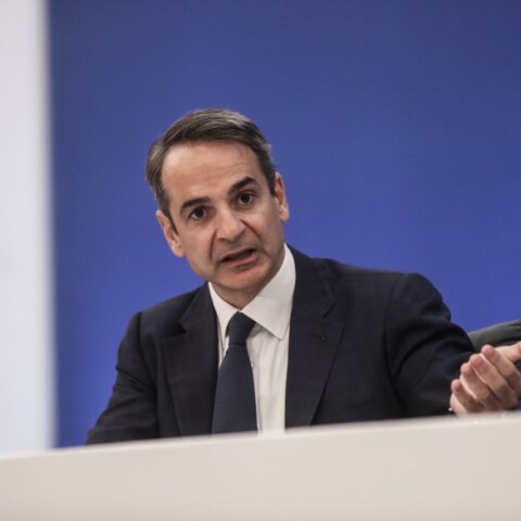 Ο πρωθυπουργός Κυριάκος Μητσοτάκης στη συνέντευξη Τύπου για τις πυρκαγιές EUROKINISSI 