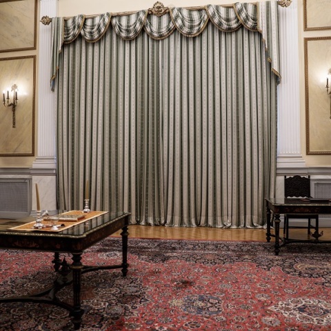 Ο χώρος ορκωμοσία των νέων υπουργών - μελών της κυβέρνησης στο Προεδρικό Μέγαρο