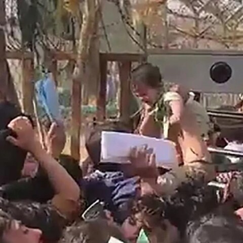 Mάνες πετούν τα μωρά τους πάνω από τα συρματοπλέγματα στο αεροδρόμιο της Καμπούλ για να τα σώσουν © YouTube