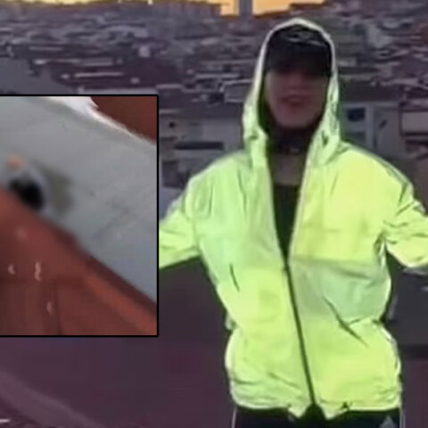 Η TikToker Κούμπρα Ντογκάν (Kubra Dogan) στην Τουρκία - (Ένθετη) η στιγμή που υποχωρεί το πλαστικό πάνελ στην ταράτσα και η 23χρονη πέφτει στο κενό