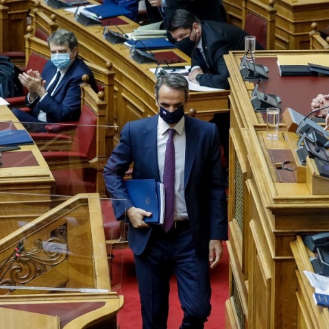 Ο πρωθυπουργός, Κυριάκος Μητσοτάκης, στη συζήτηση για τη διαχείριση των πυρκαγιών