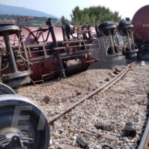 Το τρένο που εκτροχιάστηκε στις Σέρρες