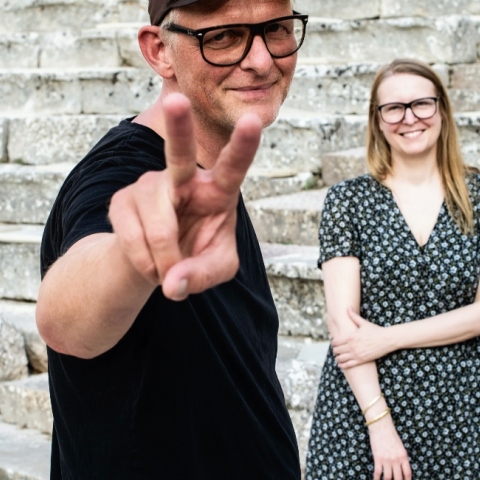 Ο Τόμας Οστερμάγερ και η Μάγια Τσάντε στην Επίδαυρο