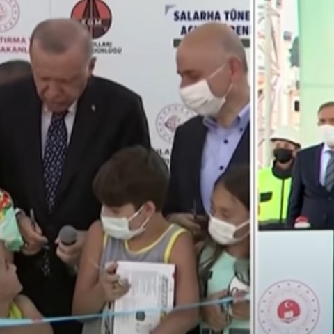 Ρετζέπ Ταγίπ Ερντογάν: Στιγμιότυπο από την τελετή εγκαινίων