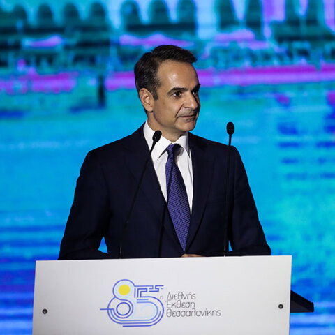 Ο πρωθυπουργός Κυριάκος Μητσοτάκης στην ομιλία του στην 85η ΔΕΘ