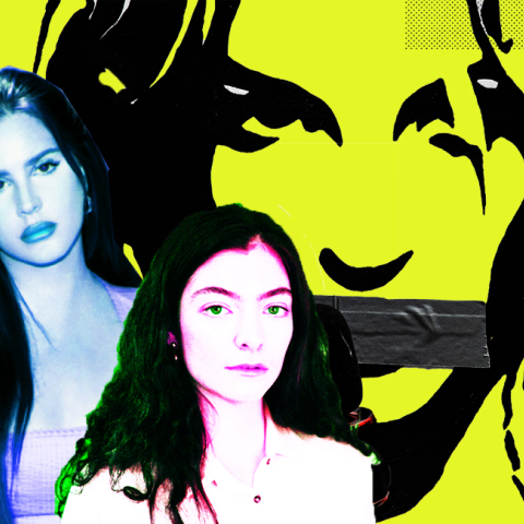 Εικονογράφηση που απεικονίζει τις τραγουδίστριες Lana Del Rey, Lorde και Britney Spears