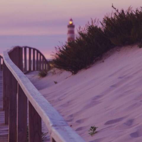 Τέλος καλοκαιριού σε μια παραλία στην Πορτογαλία