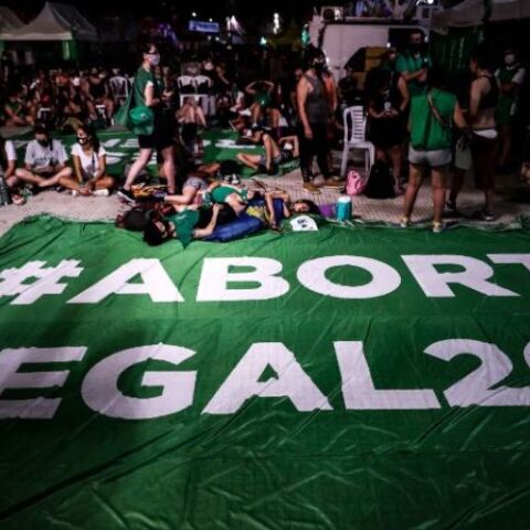 Διαδήλωτες υπέρ των αμβλώσεων στην Αργεντινη 