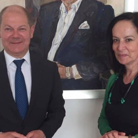 Όλαφ Σολτς και Άννα Διαμαντοπούλου