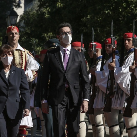Συνάντηση της Προέδρου της Δημοκρατίας, Κατερίνας Σακελλαροπούλου, με τον Πρόεδρο της Δημοκρατίας της Βόρειας Μακεδονίας, Stevo Pendarovski