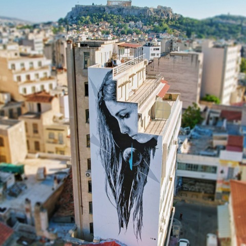 Η τοιχογραφία του ΙΝΟ στη Βαρβάκειο. 